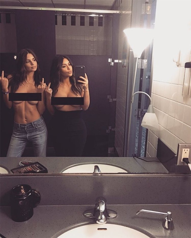 Kardashian topless kim and emily uncensored ratajkowski Kim Kardashian